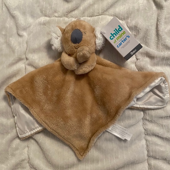 New Carter's Koala Bear Brown White Plush Baby Security Blanket Lovey - Picture 1 of 3